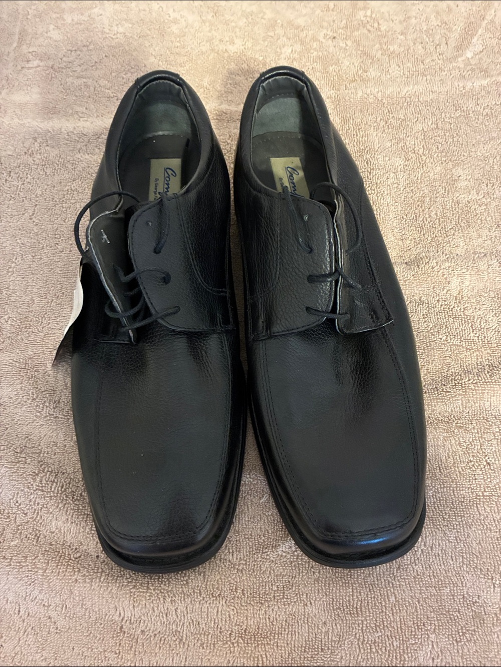 Men’s size 14W Comfort Zone by George Forman Black Leather Derby Dress Shoes